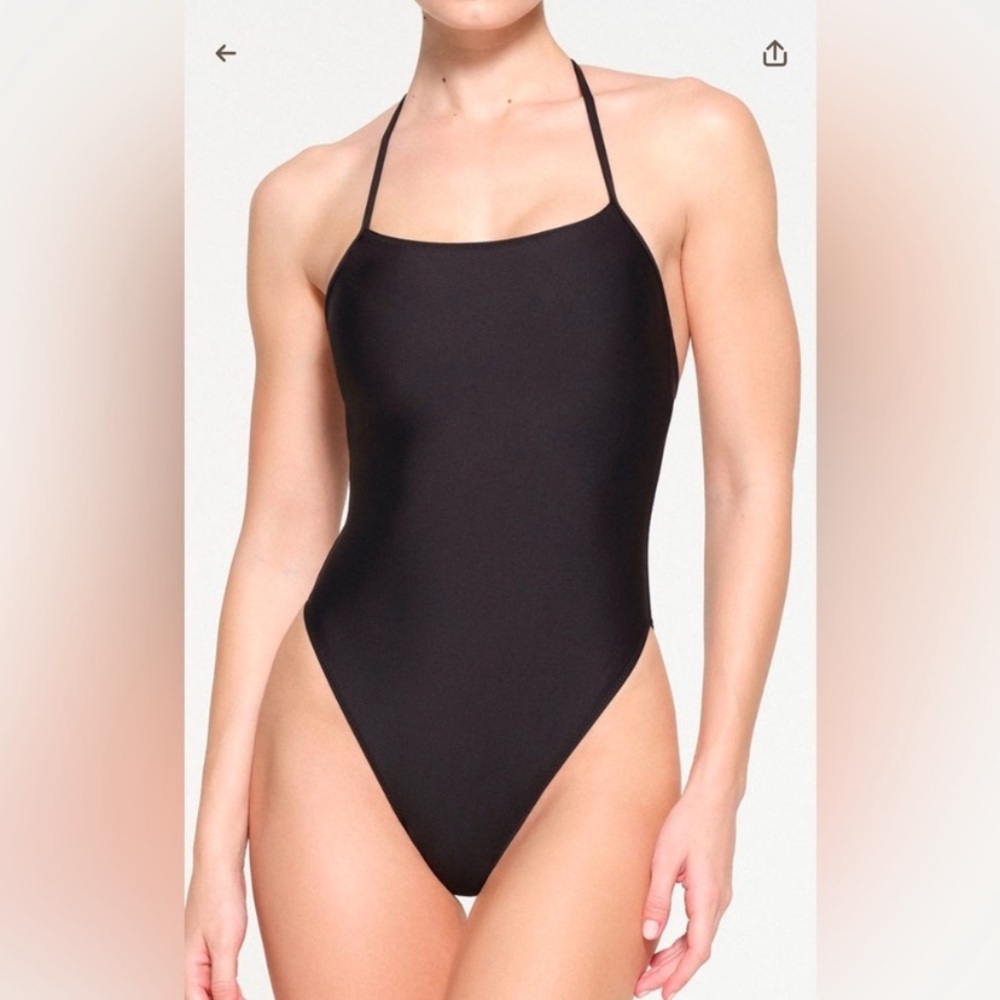 Skims Black One-Piece Swimsuit cross back size  2 X